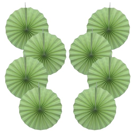 Green Party Decorations Lime Green Hanging Paper Fans DIY Set 12in (30 Count)
