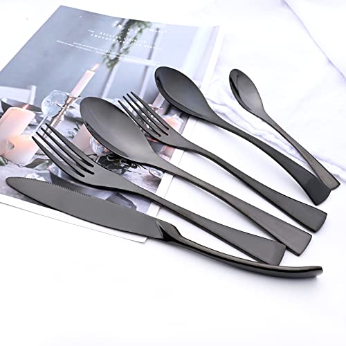 24 Piece Black Flatware (13.24 Count)