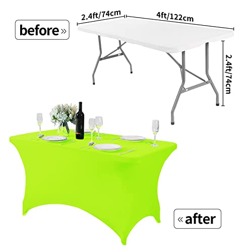 Spandex Table Cover for 4FT or 6ft or 8ft Table Universal Fitted Stretch Tablecloth for Party