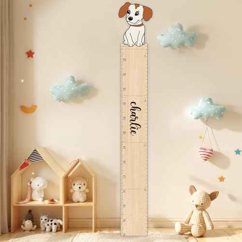 Custom Name Wood Height Chart for Kids Wall Measurement