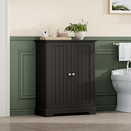 Bathroom Floor Cabinet with 2 Doors and Adjustable Shelves