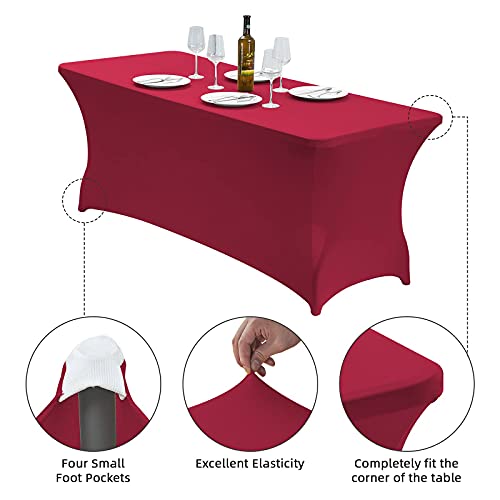 6FT Stretch Spandex Fitted Tablecloth