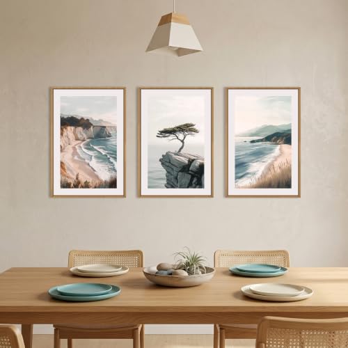 Amalfi Coastal Seascape Framed Canvas Wall Art Set