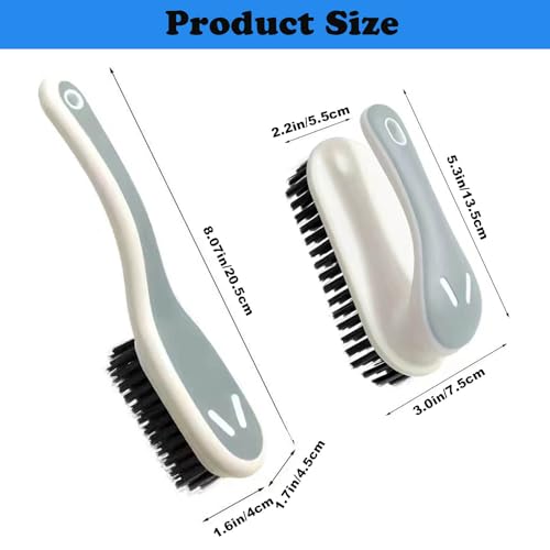 Soft Bristle Scrub Cleaning Brush Stain Remover Brush Fabric Cleaning Brush Laundry Brush Small Scrub Brush Cleaner Household Cleaning Brushes for Carpet (2 Count)