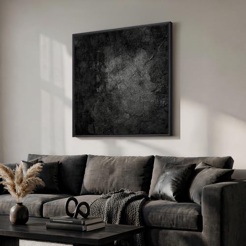 Large Framed Black Abstract Canvas Wall Art Decor for Living Room