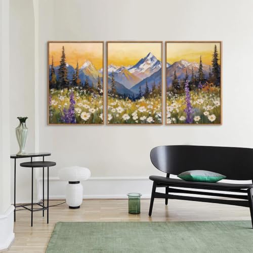 Boho Mountain Framed Canvas Wall Art