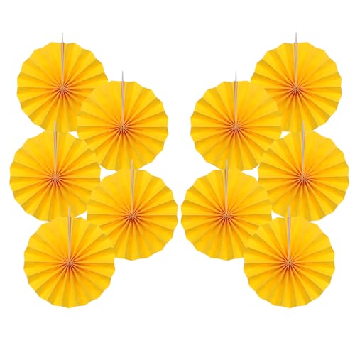 Morange Party Decorations Orange Hanging Paper Round Fans Bulk 8inch DIY (30 Count)