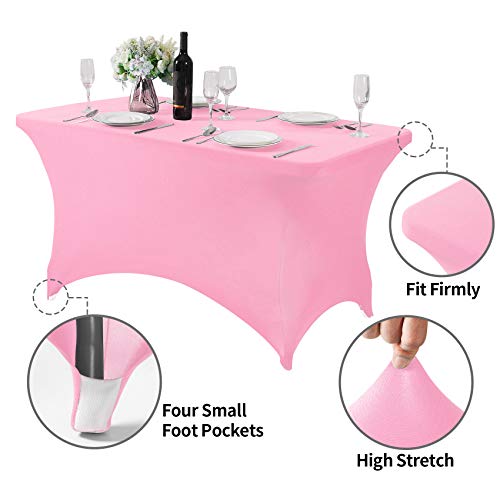 2Pack Spandex Table Cover for 4FT or 6ft or 9ft Table Universal Fitted Stretch Tablecloth for Party (2 Count)
