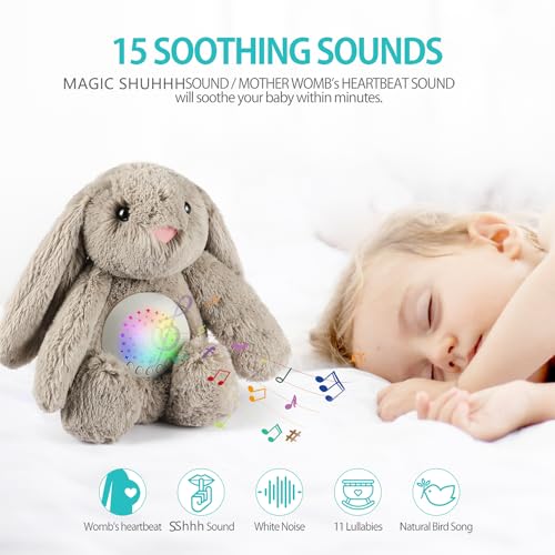 Baby Sleep Soother Bedtime Bunny with Starry Projector Night Light