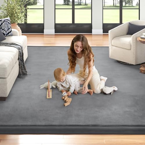 Baby Play Mat for Floor Nursery Rug Muscle Mat Area Rug Playroom Rug 39"x59" Playpen Mat Elastic Foam 1.3" Thick Crawling Mat for Babies