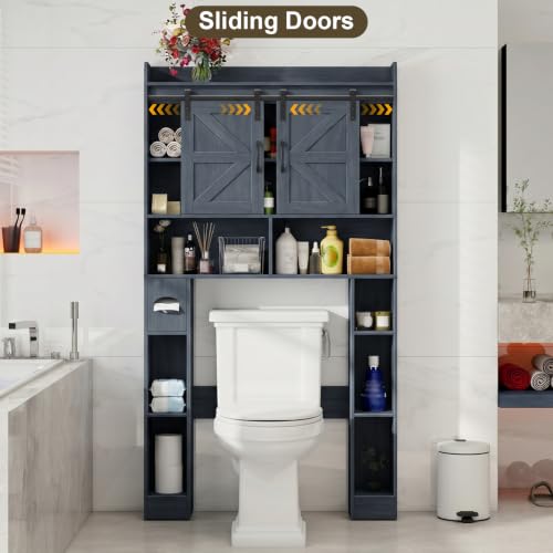 Over The Toilet Cabinet with Sliding Doors
