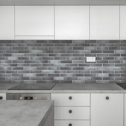 100 Whitewash Grey Faux Brick Wall Tiles (100 Count)