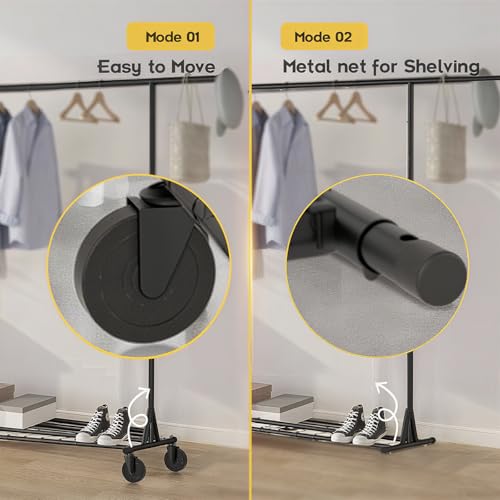 Heavy Duty Rolling Garment Rack with Wheels
