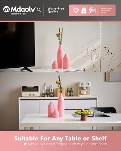 Matte Pink Vase Set of 3 (3 Count)
