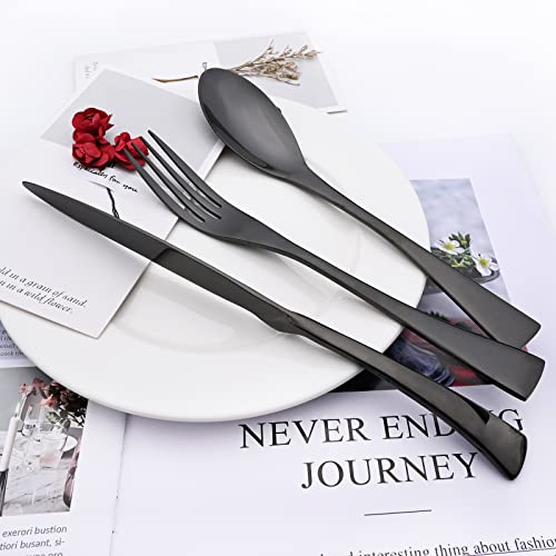 24 Piece Black Flatware (13.24 Count)