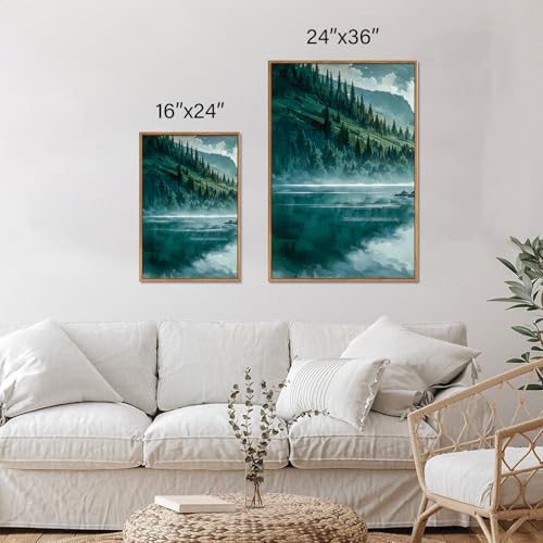 Large Nature Forest Framed Canvas Wall Art Set (3 Count)