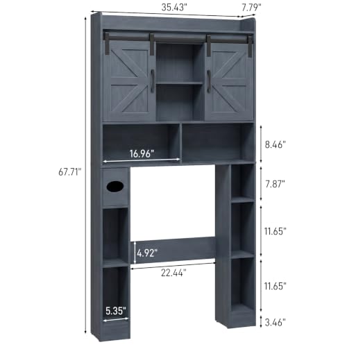 Over The Toilet Cabinet with Sliding Doors