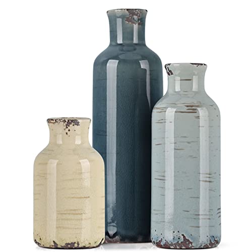Multicolor Ceramic Vase Set of 3 (3 Count)