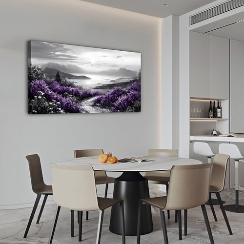 Large Canvas Wall Artwork Home Decoration Painting Black And White Landscape Modern Print Painting Living Room Decor And Bedroom Office Wall Decoration Natural Scenery Mural 24 X 48 Inches
