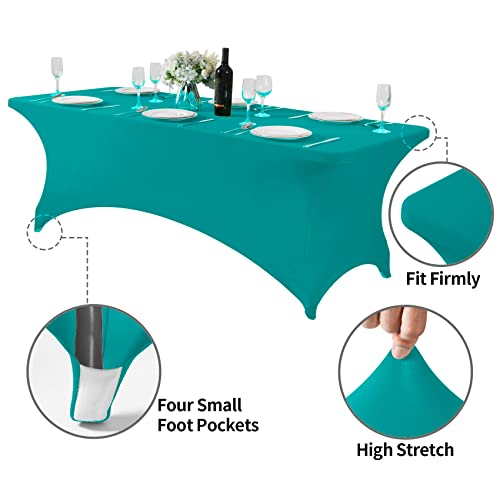 Spandex Table Cover for 8FT or 4ft or 6ft Table Universal Fitted Stretch Tablecloth for Party