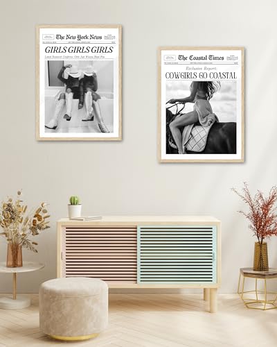 12x16in Cowgirls Go Coastal Unframed Newspaper Wall Art