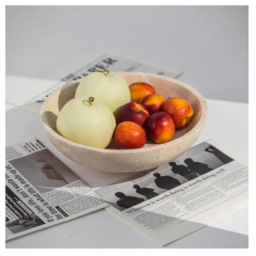 11.8" Natural Travertine Fruit Bowl