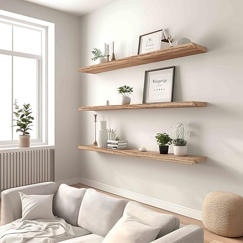 Wood Floating Shelves for Wall Decor (4 Count)
