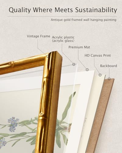 Gold Bamboo Framed Wall Art