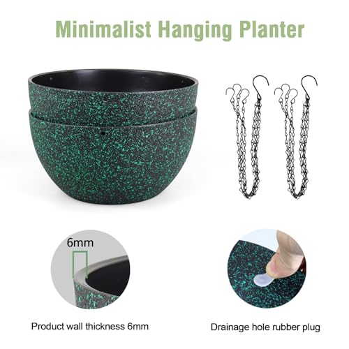 8 inch Small Hanging Planters for Indoor Outdoor Plants (2 Count)