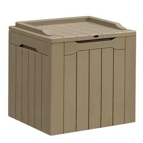 31 Gallon Resin Deck Box All Weather Outdoor Storage Boxes for Patio Furniture Set