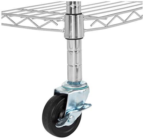 4 Shelf Adjustable Heavy Duty Storage Shelving Unit with Wheels