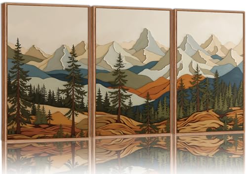 Vintage Mountains Framed Canvas Wall Art