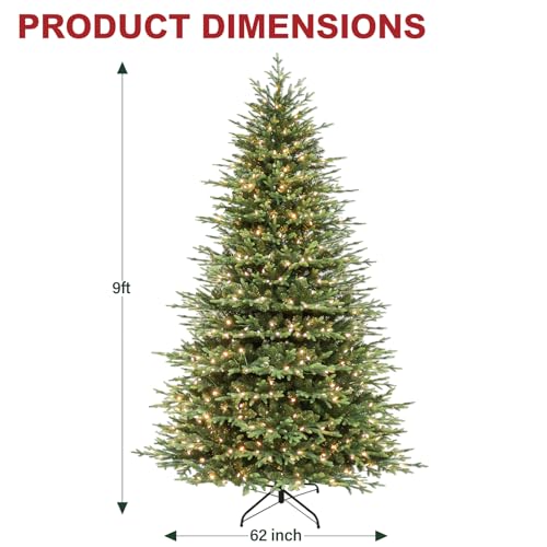 9 ft Prelit Christmas Tree with Realistic PE Foliage
