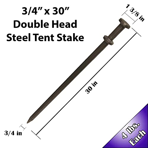 Heavy Duty Double Head Tent Stakes (25 Count)