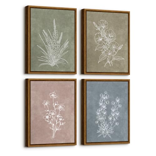Framed Wall Art Decor for Living Room (4 Count)