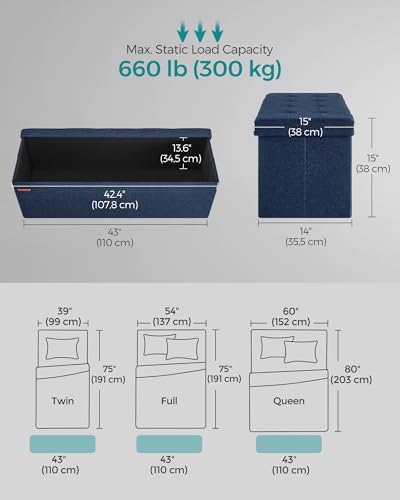 43.3 Inches Storage Ottoman