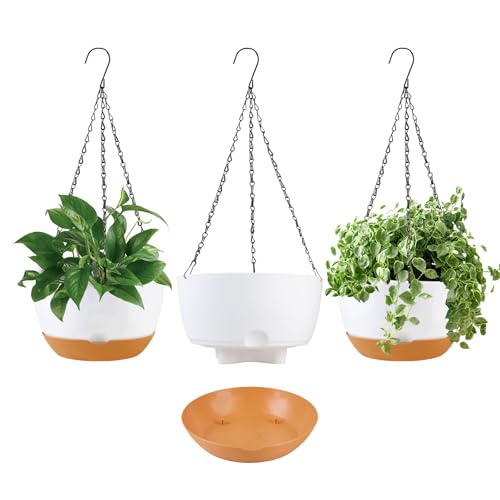 10 inch Hanging Planters Self Watering Pots (3 Count)