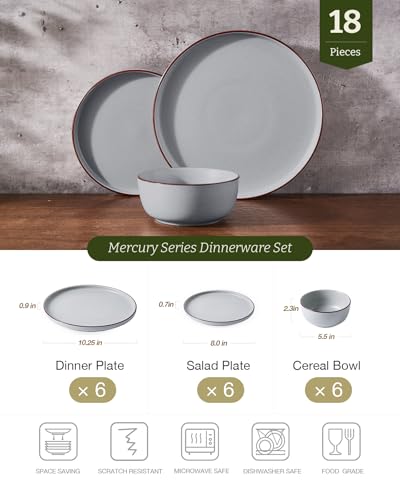 Mercury 18 Piece Stoneware Dinnerware Set