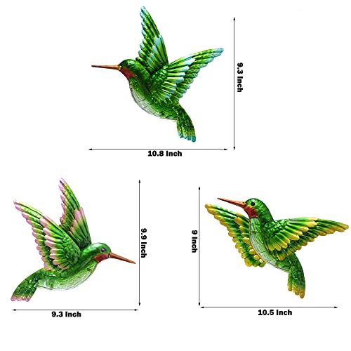 Glass Hummingbird Wall Art Hummingbird Decor Metal Fence Decorative Hanging