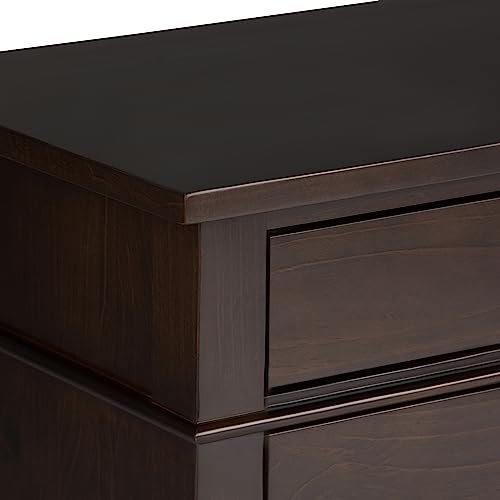 Carlton 24" Wide Solid Wood Bedside Table in Brunette Brown