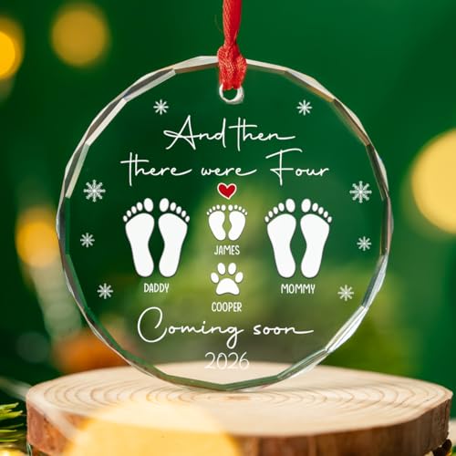 A Little One On Way Glass Ornament