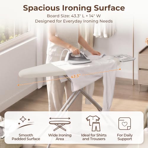 Ironing Board 43"x14" with Heavy Duty Iron Rest