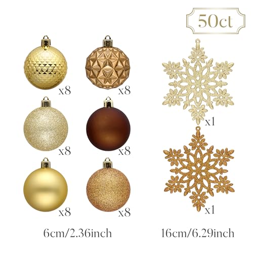 50ct Christmas Tree Decorations Ball Ornaments 2.36 Inches (50 Count)