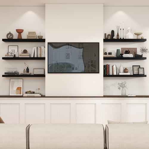 Floating Shelves 35.7" W x 10.3" D Black Set of 1