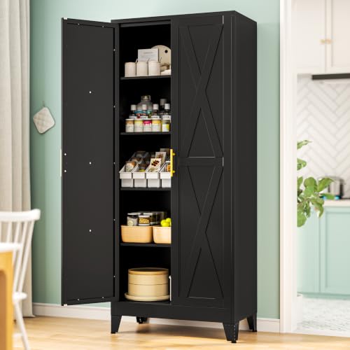 71" H Tall Kitchen Storage Cabinet with Doors