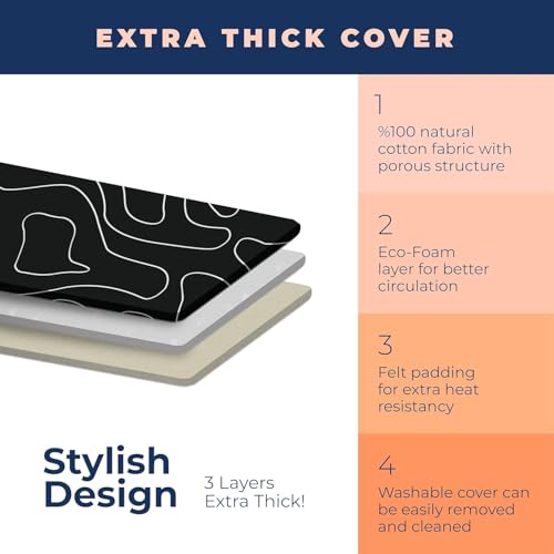 Ironing Board Compact Space Saver with Extra Thick 4 Layers Heat Resistant Cover