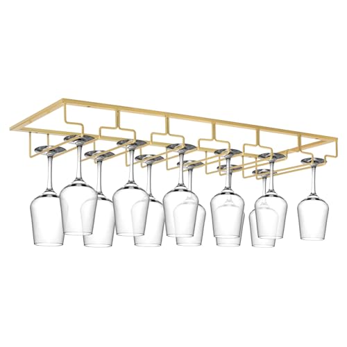 6 Row Wine Glass Rack Under Cabinet Large Capacity