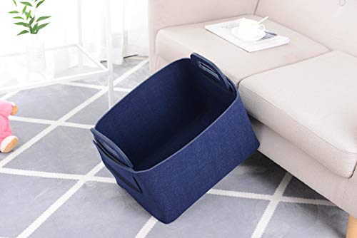 Storage Basket Felt Storage Bin Collapsible& Convenient Box Organizer with Carry Handles for Office Bedroom Closet Babies Nursery Toys Laundry
