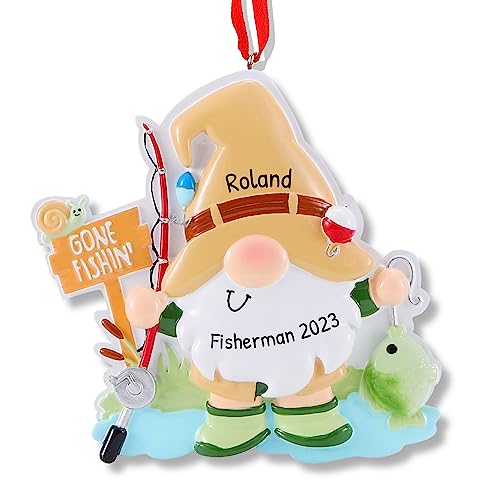 Personalized Fishing Gnome Ornament for Christmas Tree 2026
