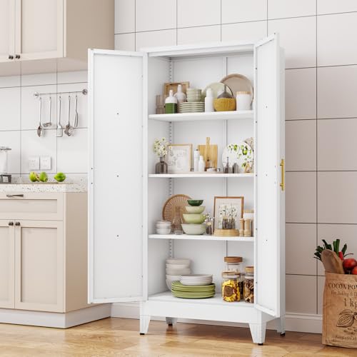 61" H Metal Kitchen Pantry Storage Cabinet
